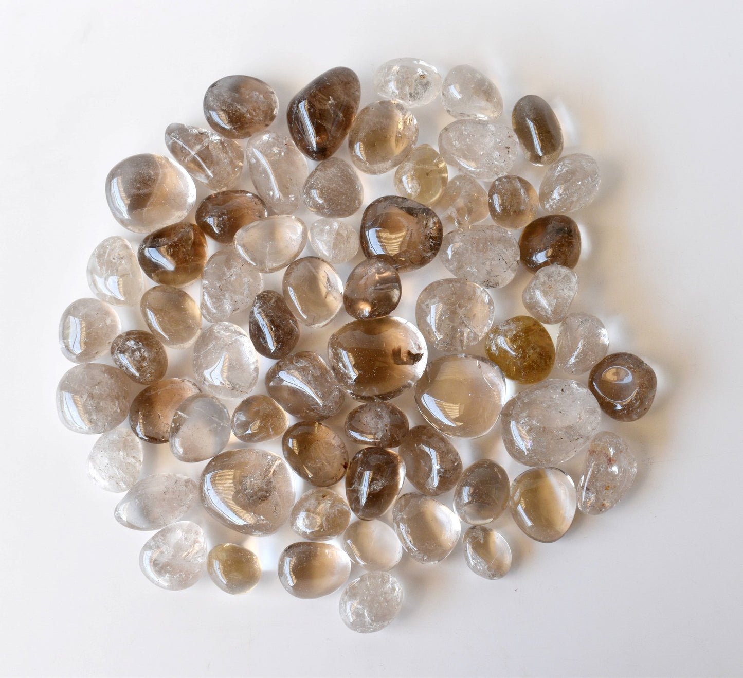 1Kg Smokey Quartz Light Tumbled Stones