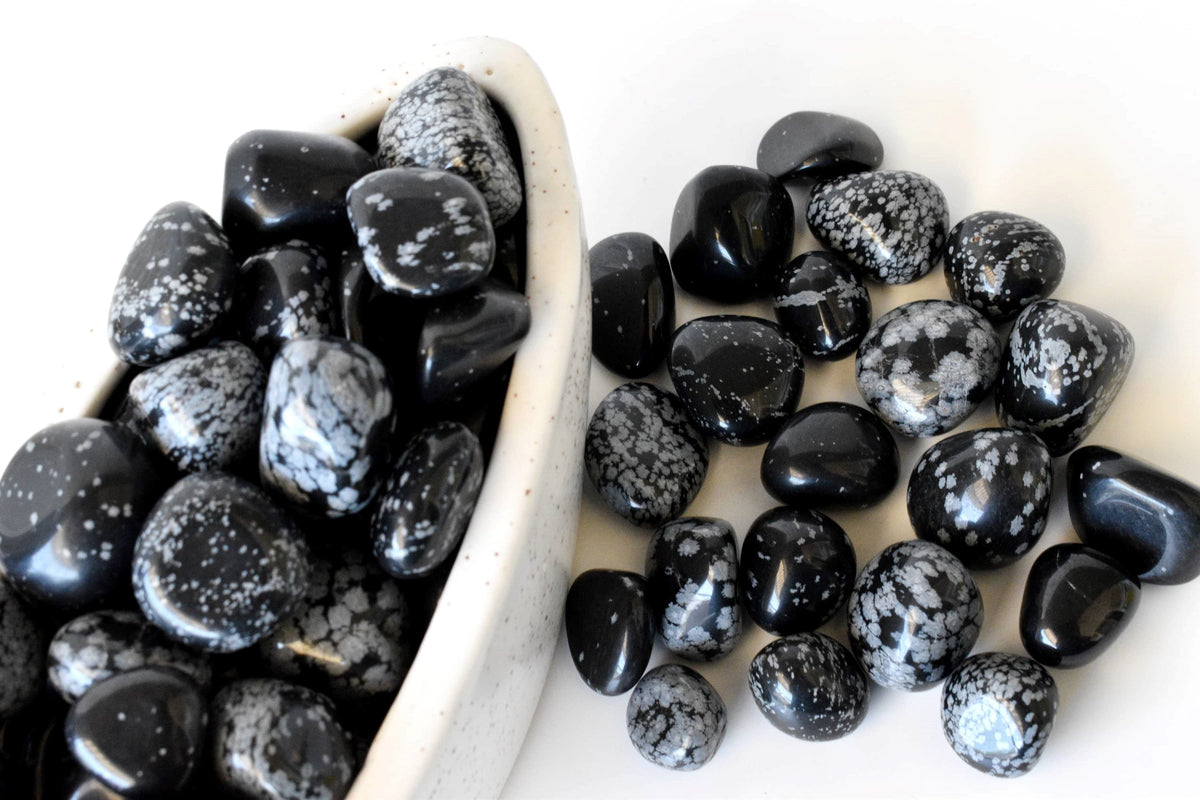 1Kg Snowflake Obsidian Tumbled Stones
