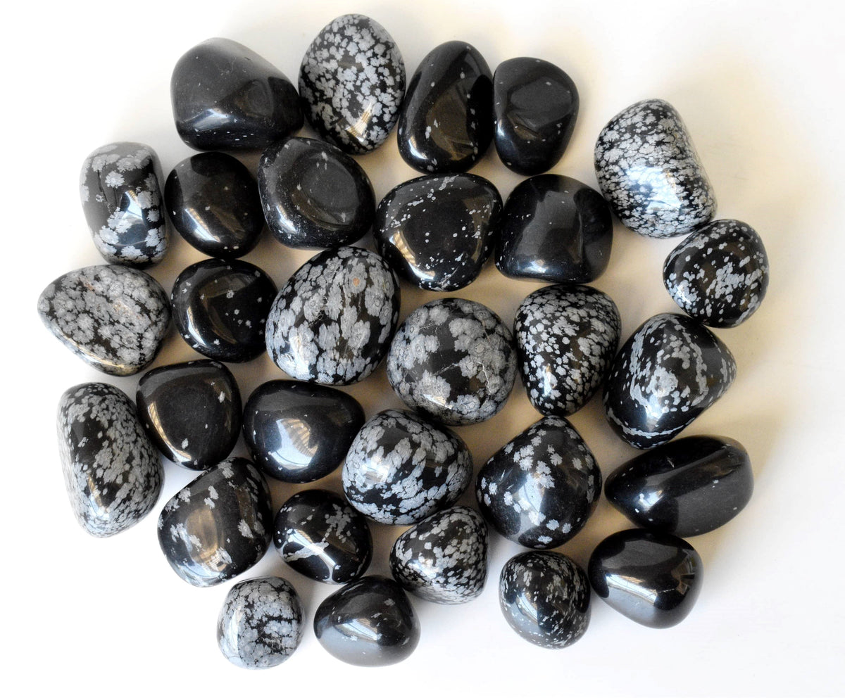 1Kg Snowflake Obsidian Tumbled Stones