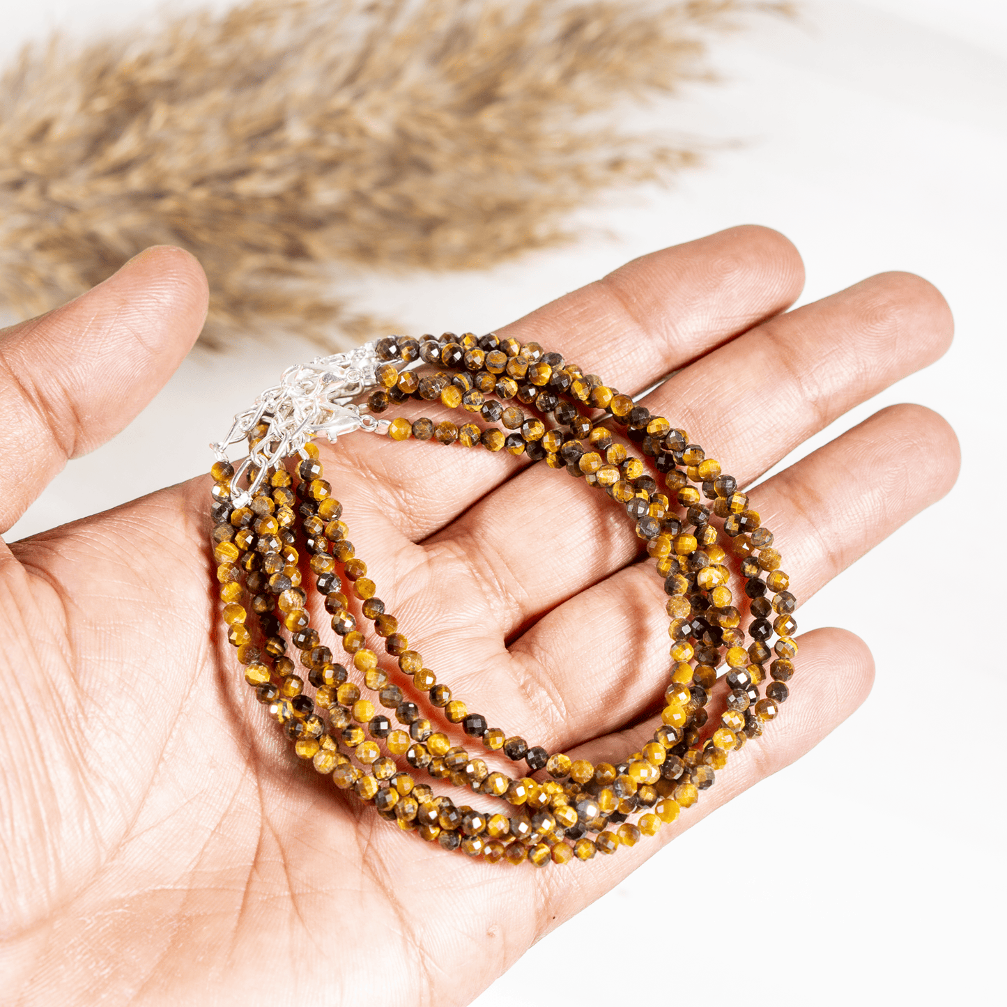 Tiger Eye  Crystal Anklet | Natural Healing Crystal Anklet | Energy Protection & Spiritual Jewelry