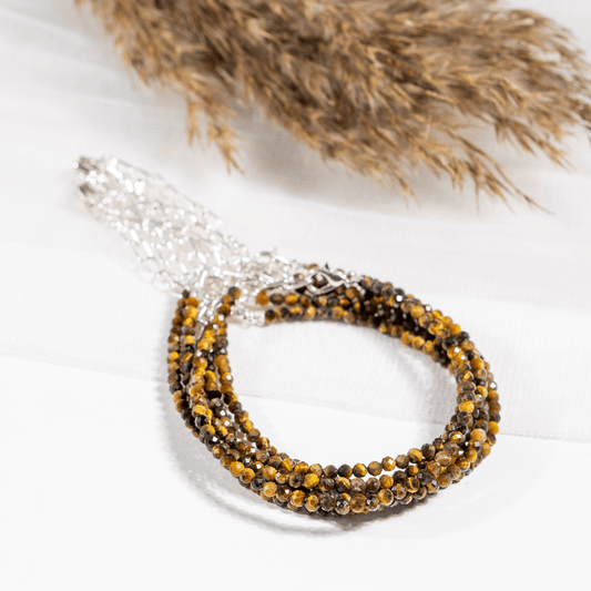 Tiger Eye  Crystal Anklet | Natural Healing Crystal Anklet | Energy Protection & Spiritual Jewelry