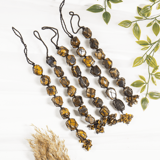 Tiger Eye Tumbled Stone Car Hanger