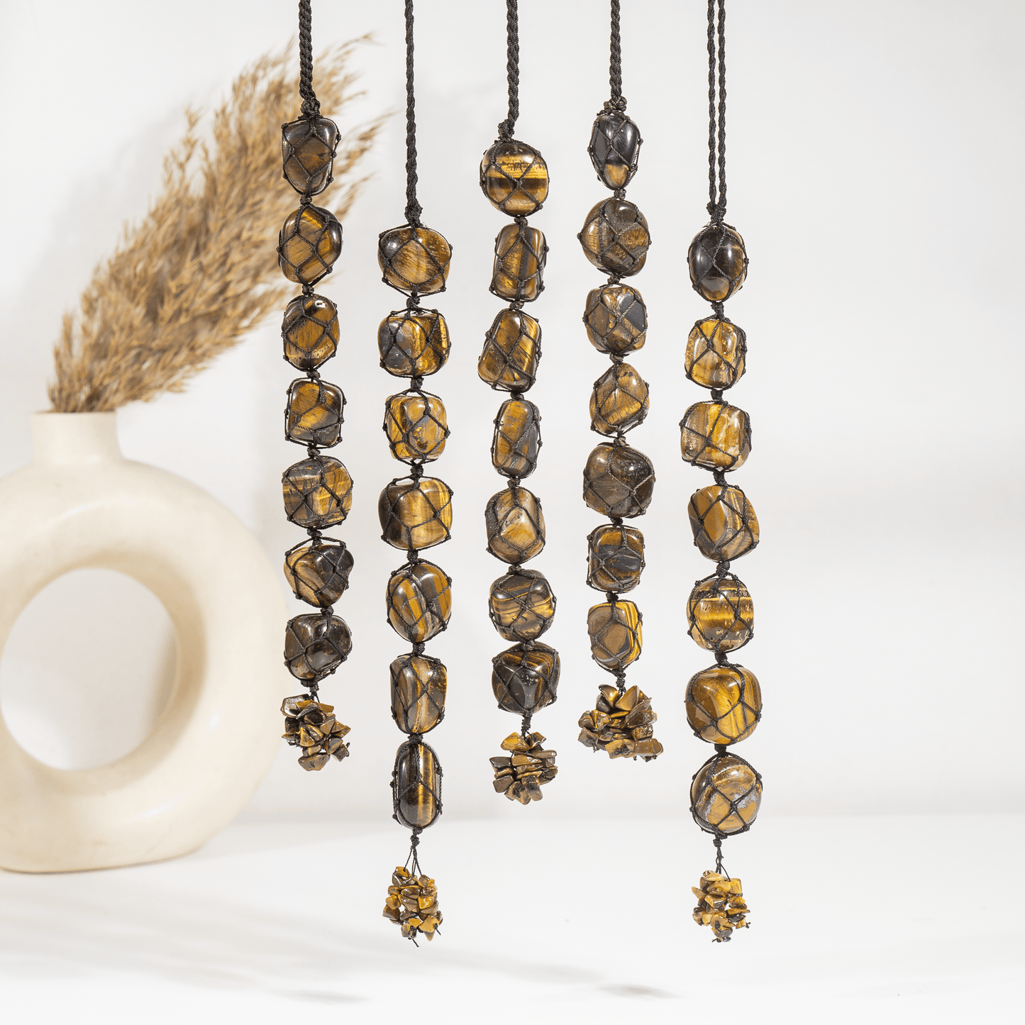 Tiger Eye Tumbled Stone Car Hanger
