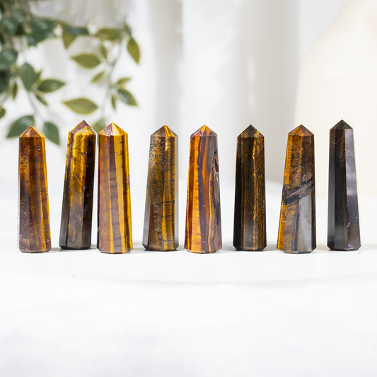 1kg Tiger Eye Obelisk Tower Point (11-13Pcs)