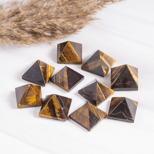 1" Tiger Eye Crystal Pyramids