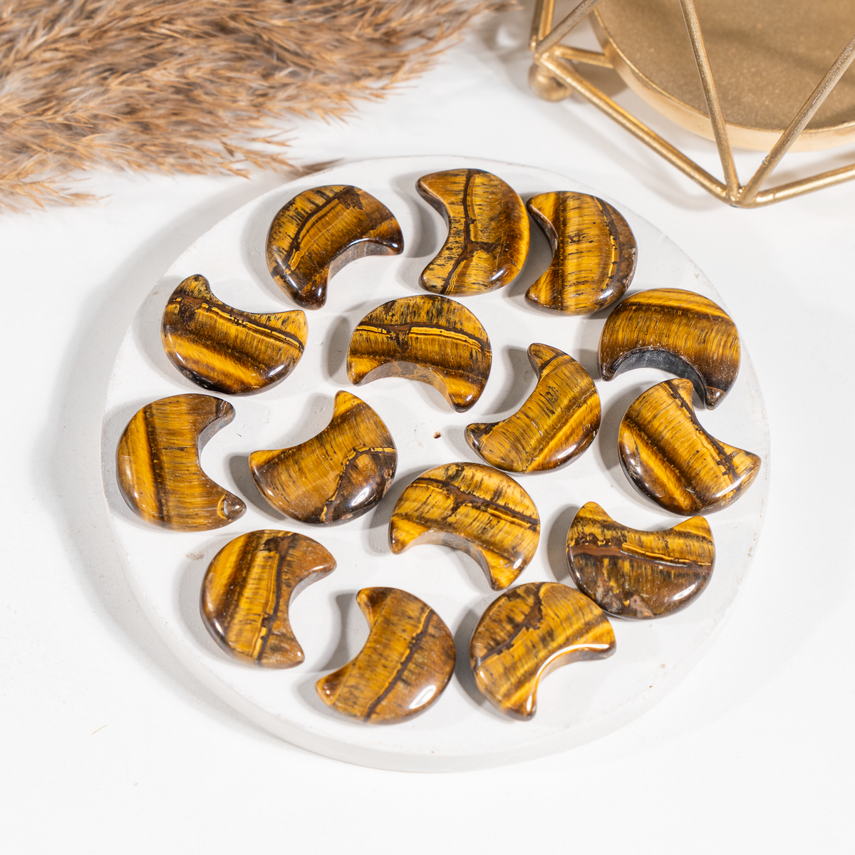 Tiger Eye Polished Crystal Moons