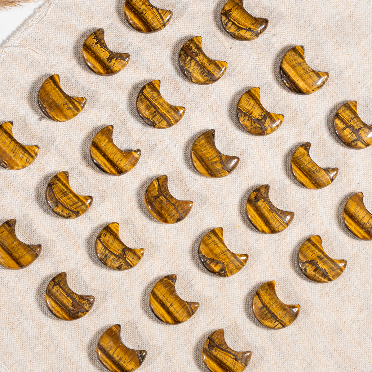 Tiger Eye Polished Crystal Moons