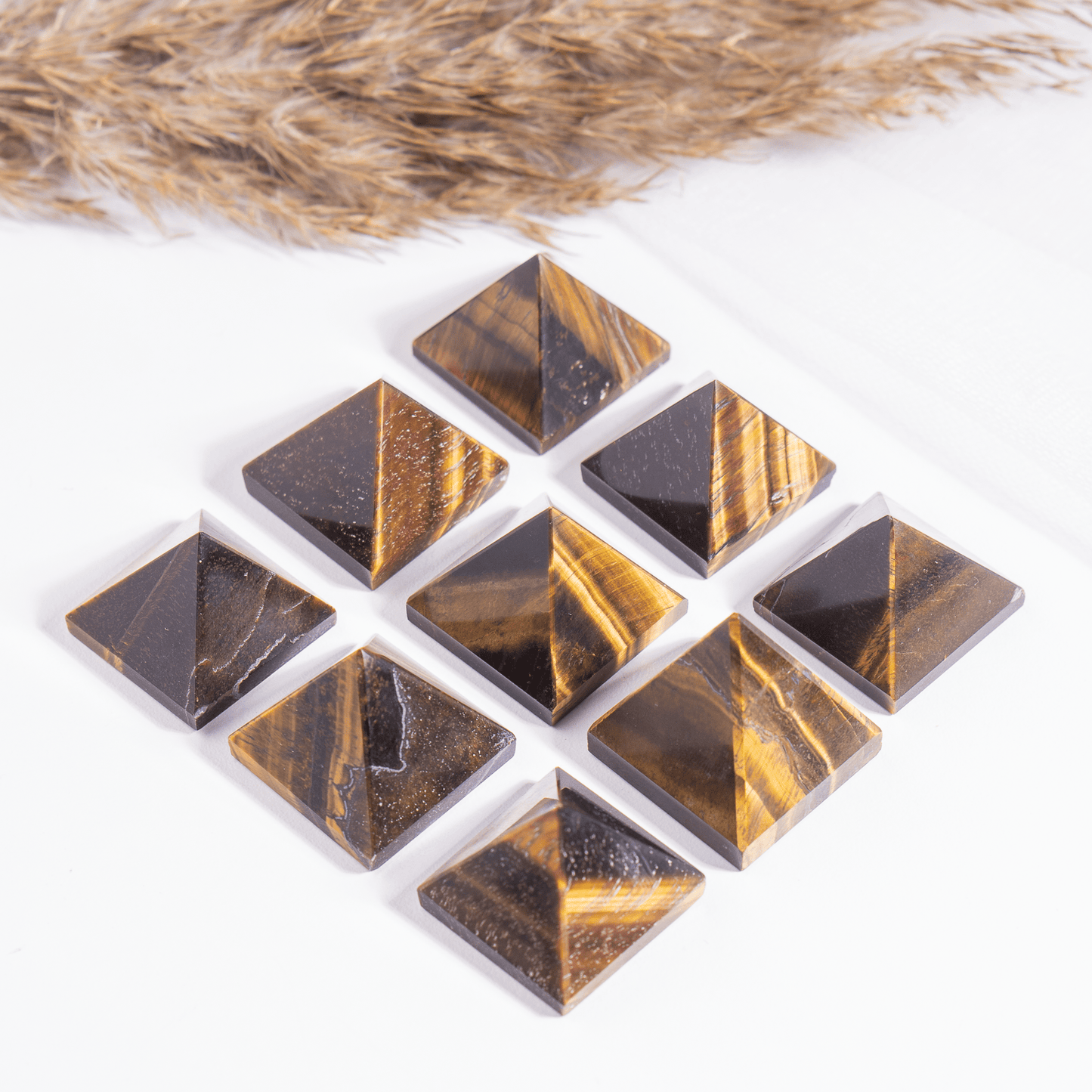 1" Tiger Eye Crystal Pyramids