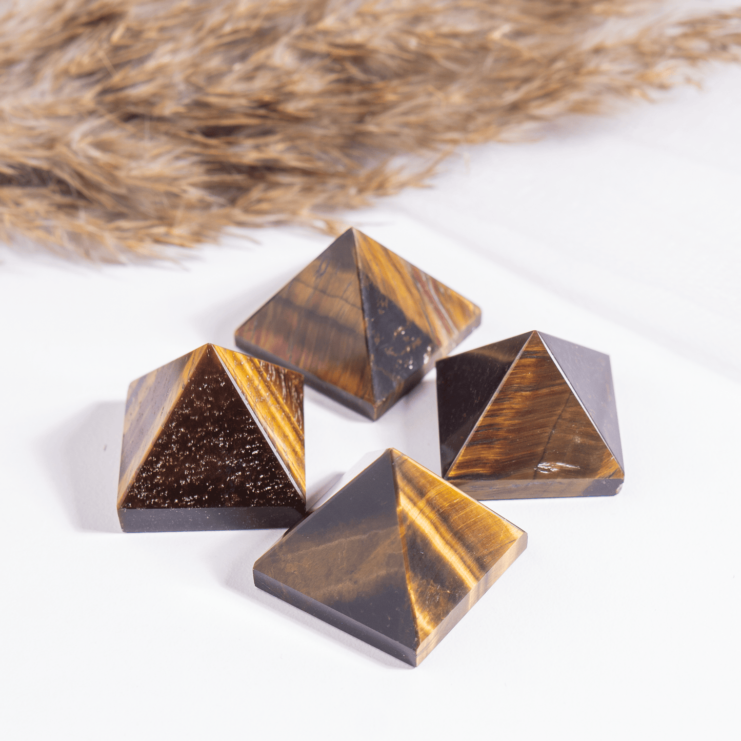 1" Tiger Eye Crystal Pyramids