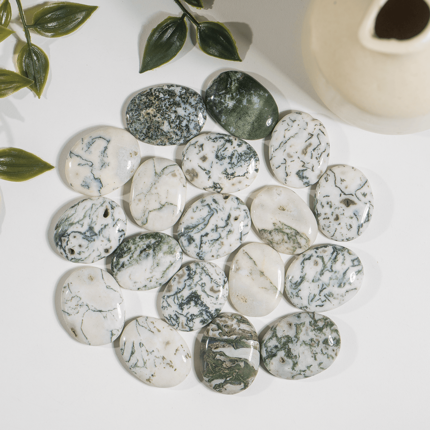 Tree Agate Flat Stone