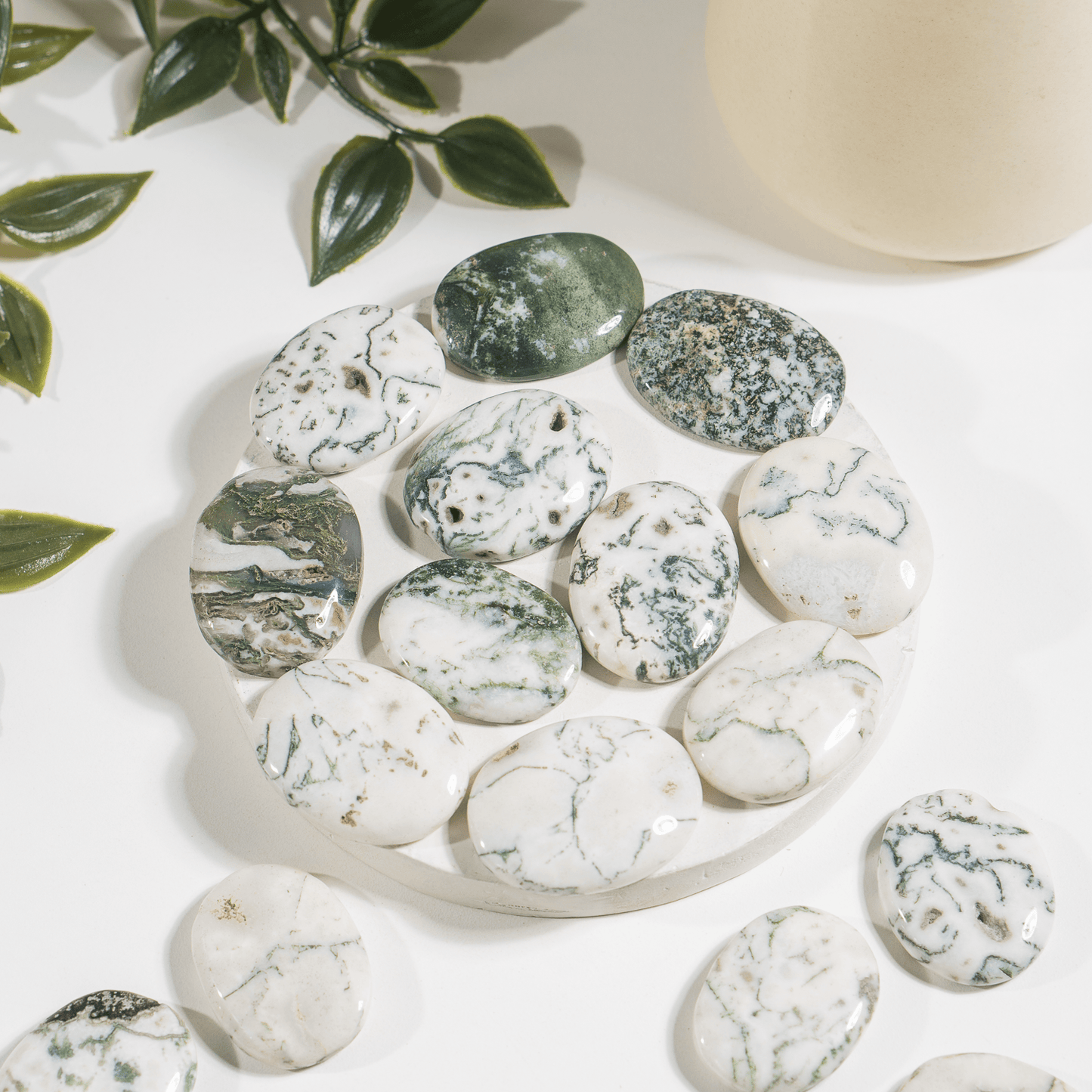 Tree Agate Flat Stone