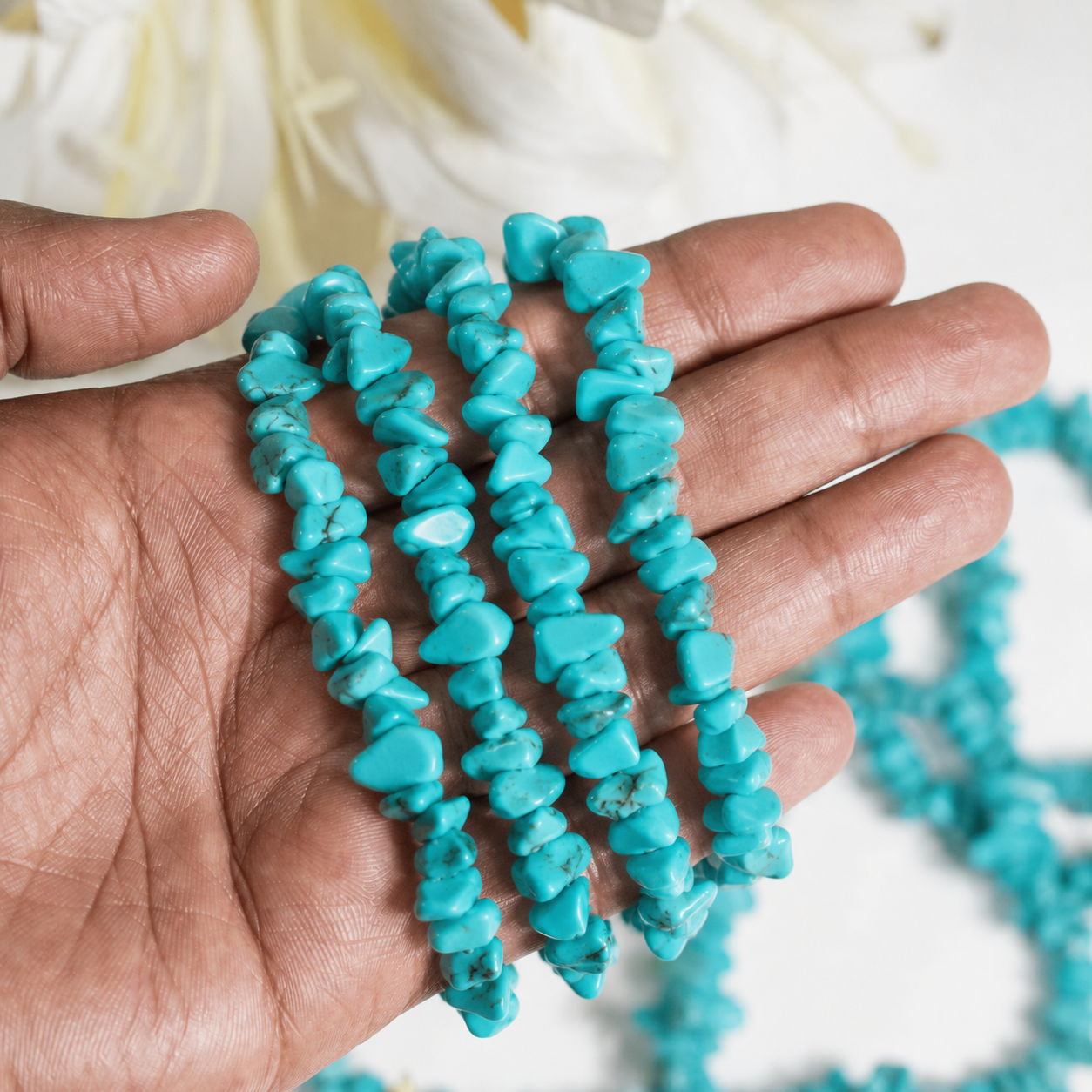 Turquoise Gemstone Chip Bracelet