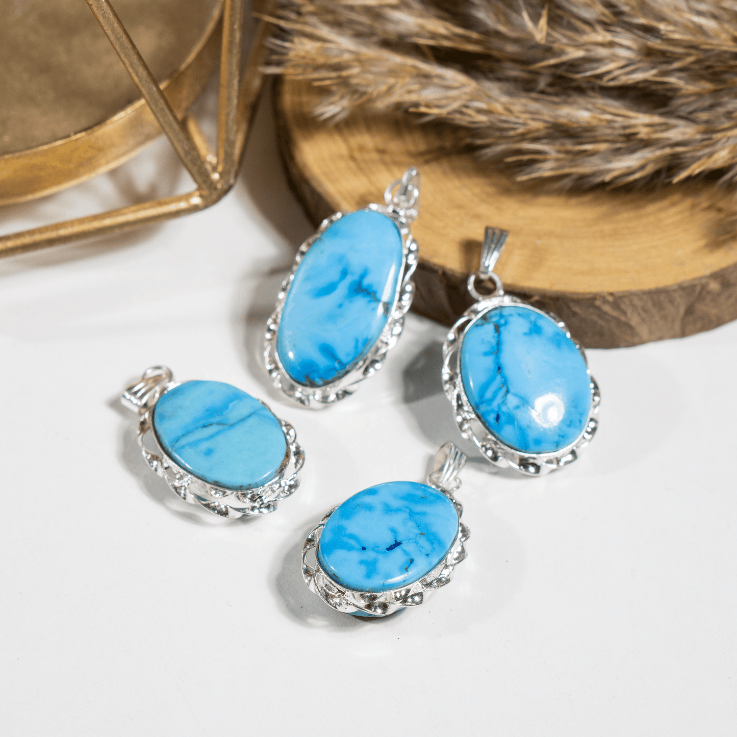 Turquoise Howlite Pendant |Crystal Jewelry | Natural Gemstone Pendant | Crystal Charm Jewelry | Boho Pendant