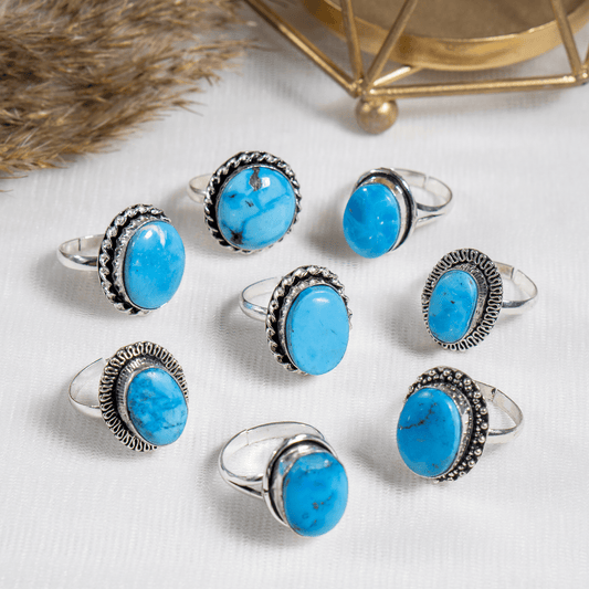 Turquoise Howlite Ring | Adjustable Ring | Gemstone Ring  | Boho Ring | Gemstone Ring