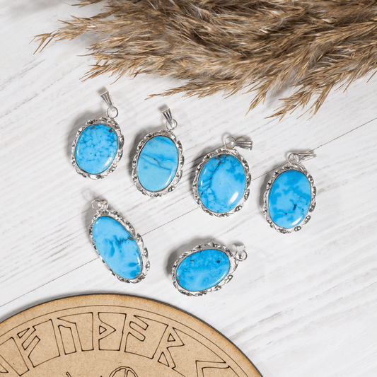 Turquoise Howlite Pendant |Crystal Jewelry | Natural Gemstone Pendant | Crystal Charm Jewelry | Boho Pendant