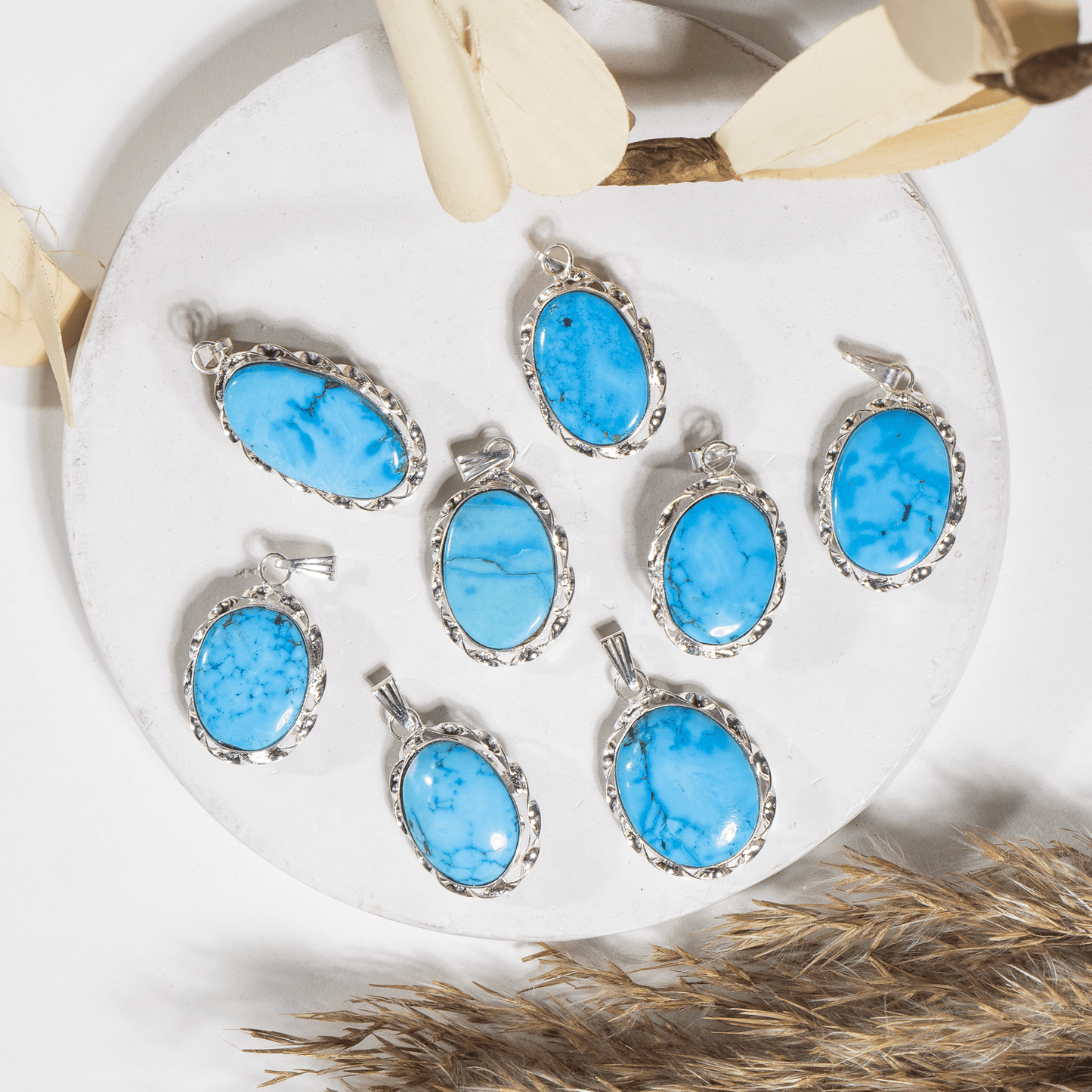 Turquoise Howlite Pendant |Crystal Jewelry | Natural Gemstone Pendant | Crystal Charm Jewelry | Boho Pendant