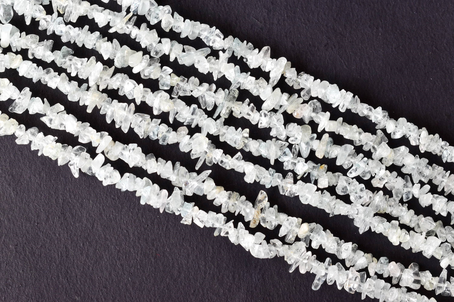 Uncut Aquamarine Crystal Chip Beads