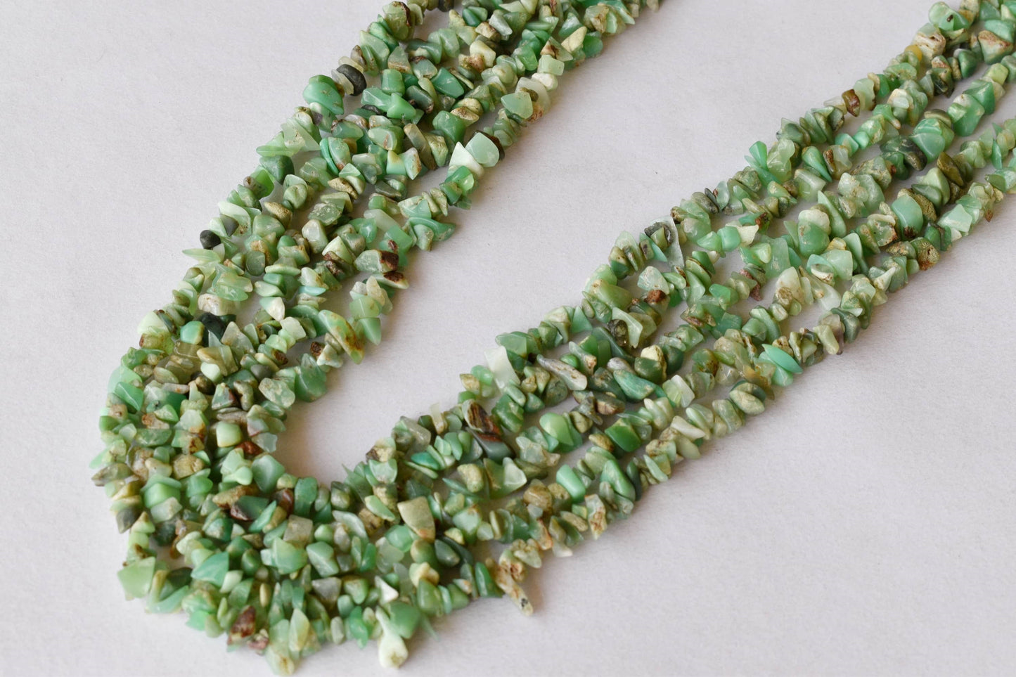 Uncut Chrysophase Crystal Chip Beads