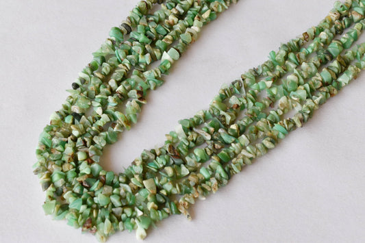 Uncut Chrysophase Crystal Chip Beads