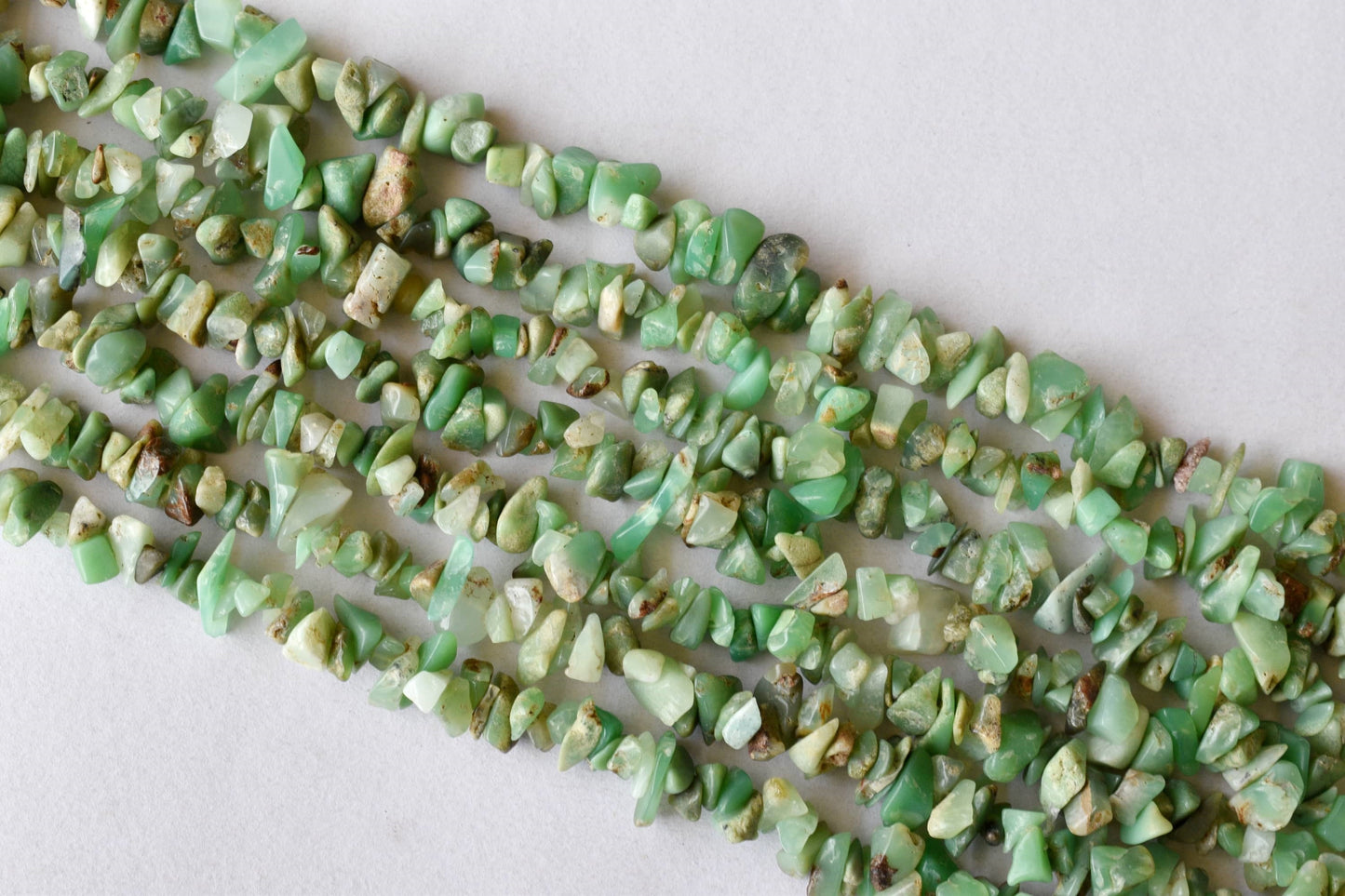 Uncut Chrysophase Crystal Chip Beads