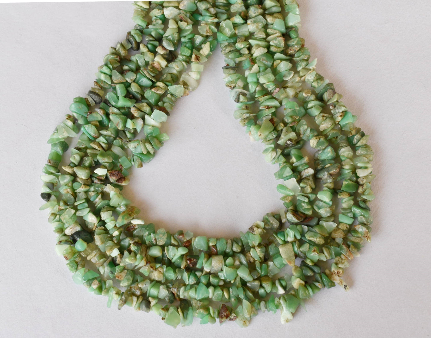 Uncut Chrysophase Crystal Chip Beads