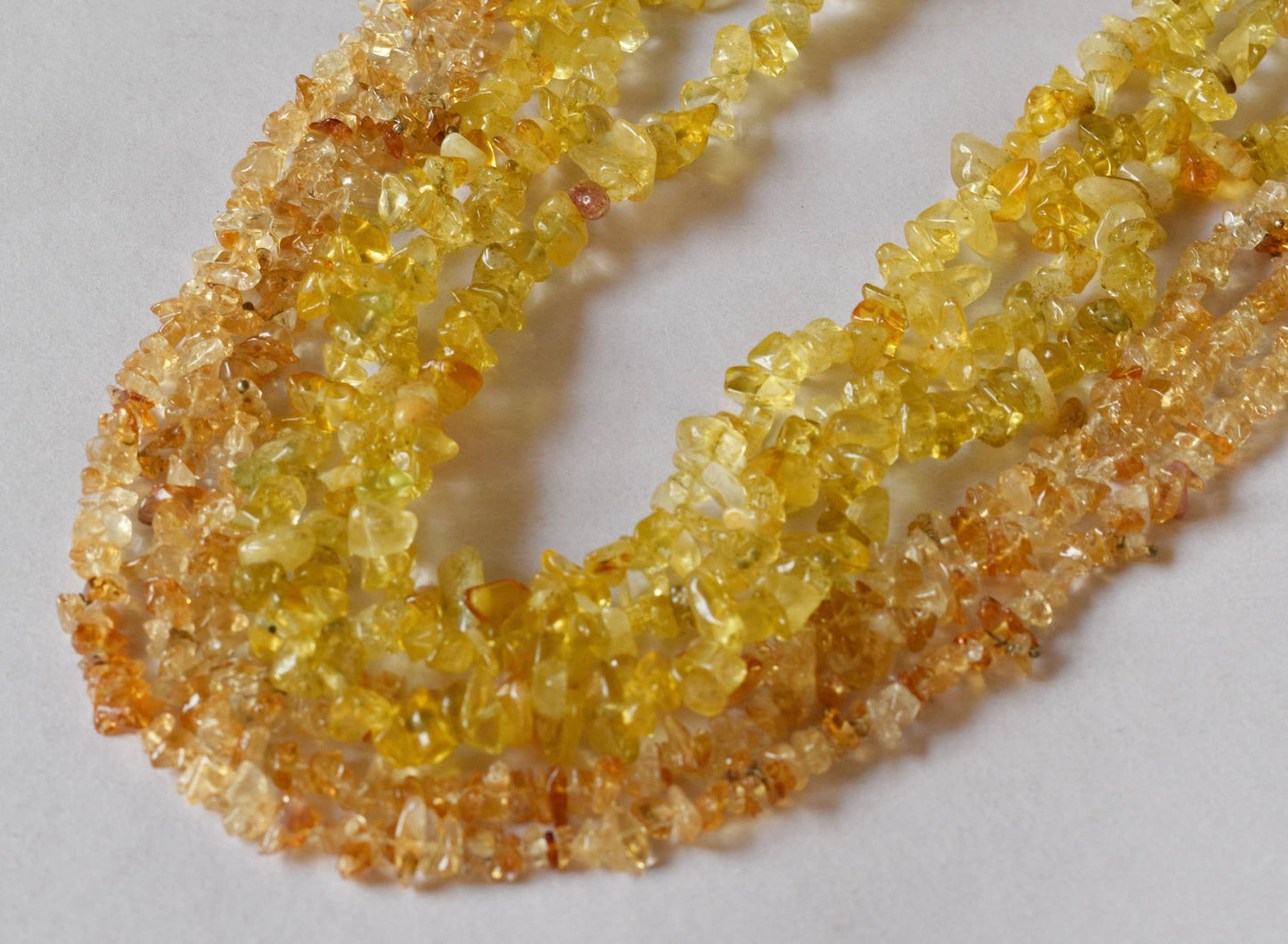Uncut Citrine Crystal Chip Beads