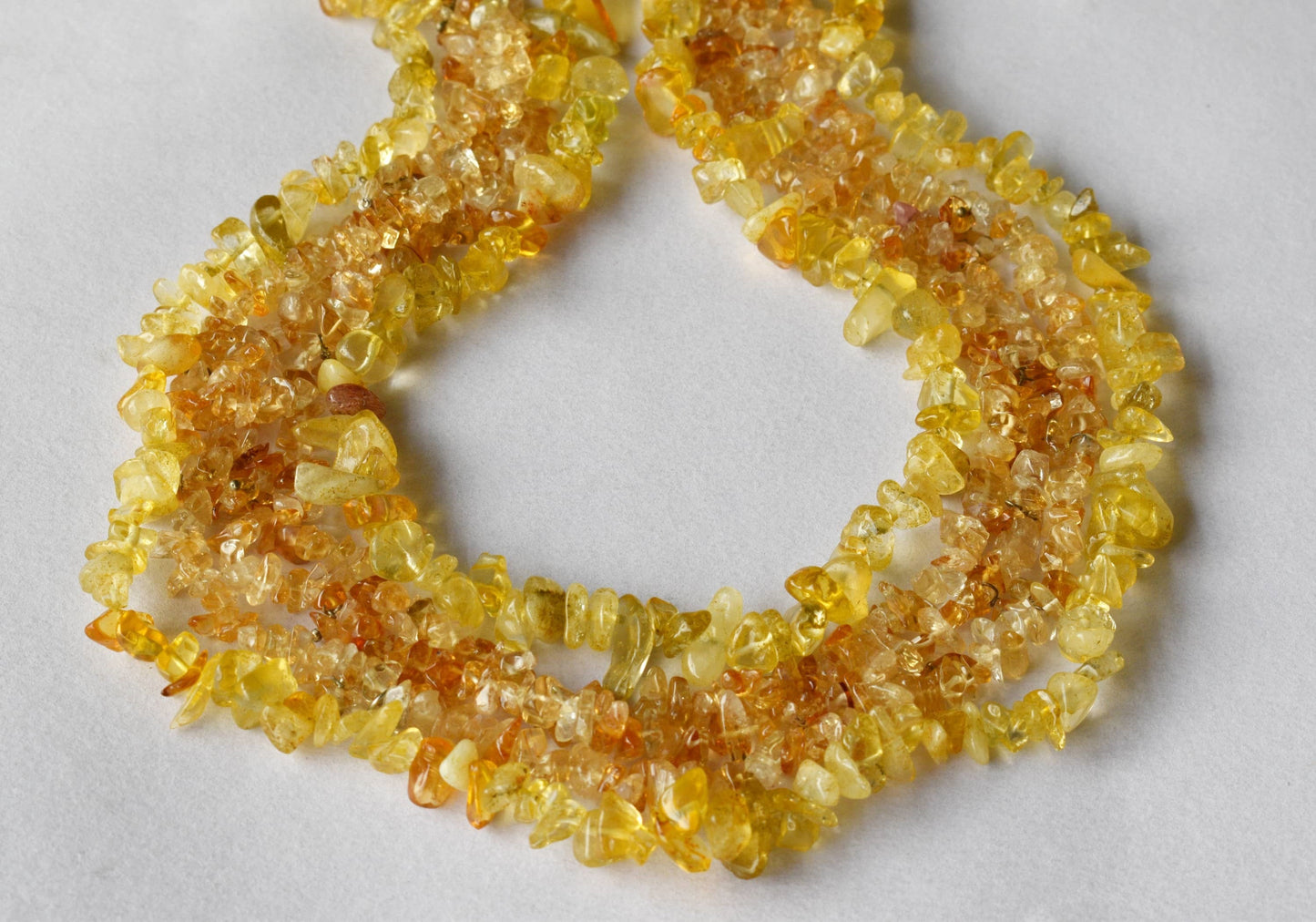 Uncut Citrine Crystal Chip Beads
