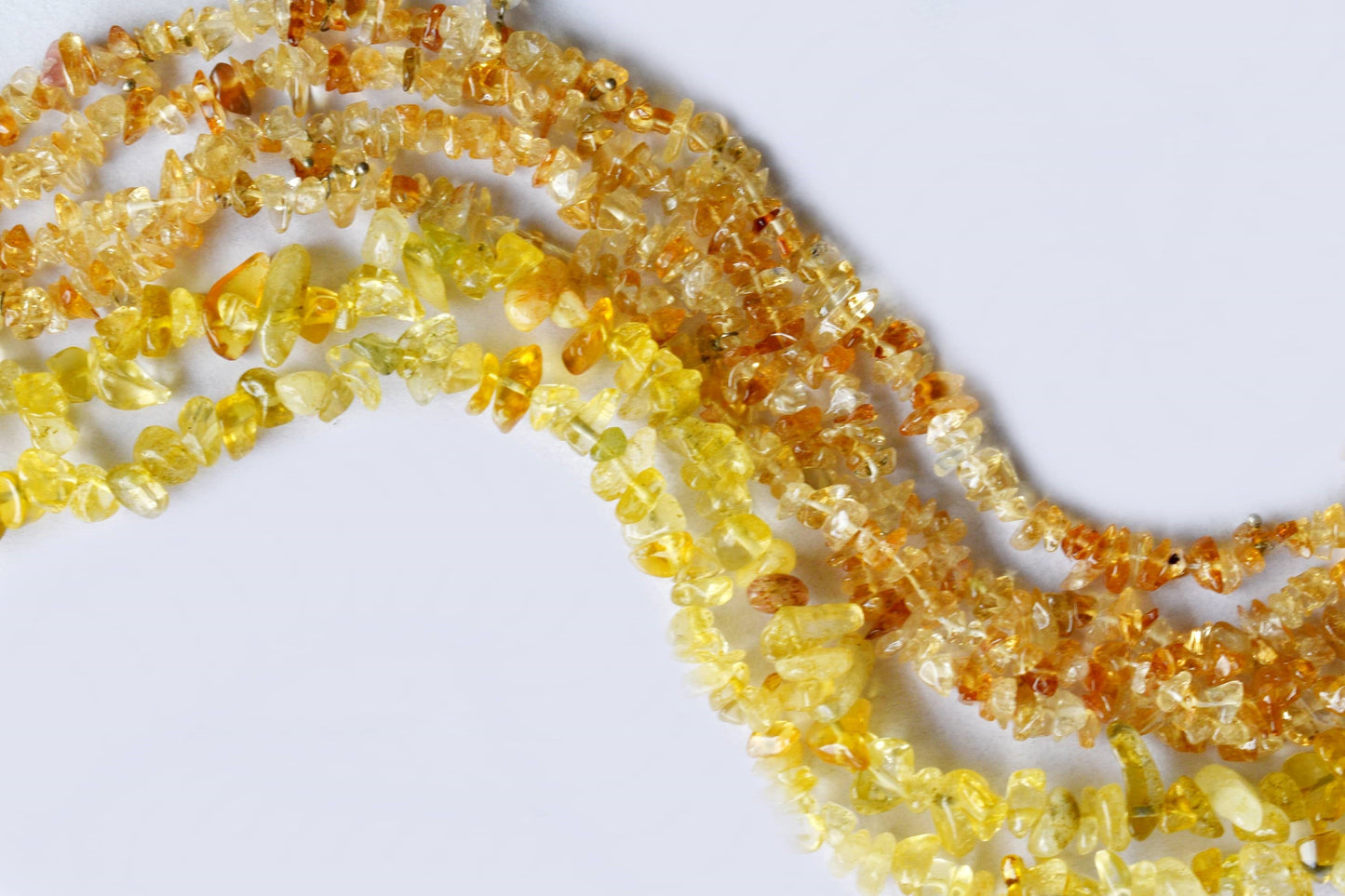 Uncut Citrine Crystal Chip Beads