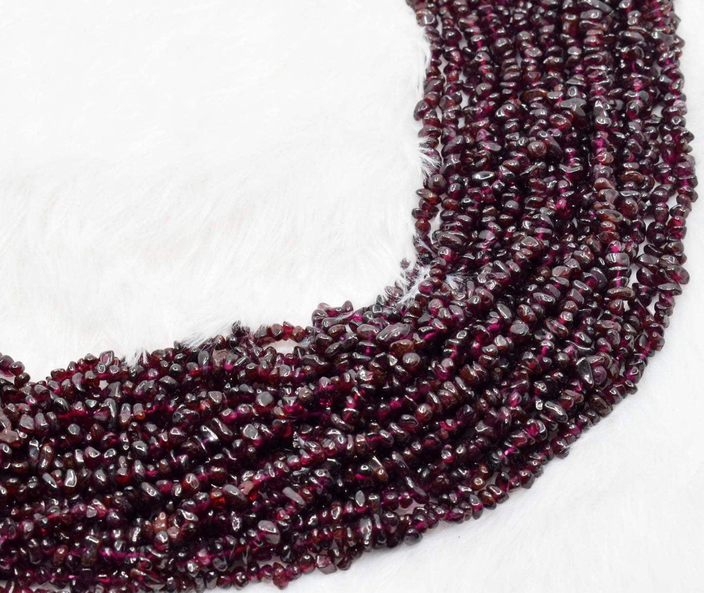 Uncut Garnet AAA Grade Crystal Chip Beads