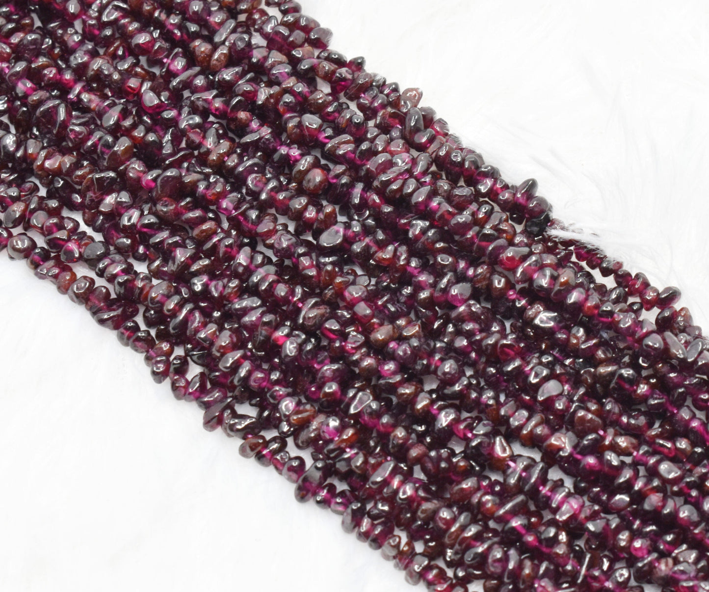 Uncut Garnet AAA Grade Crystal Chip Beads