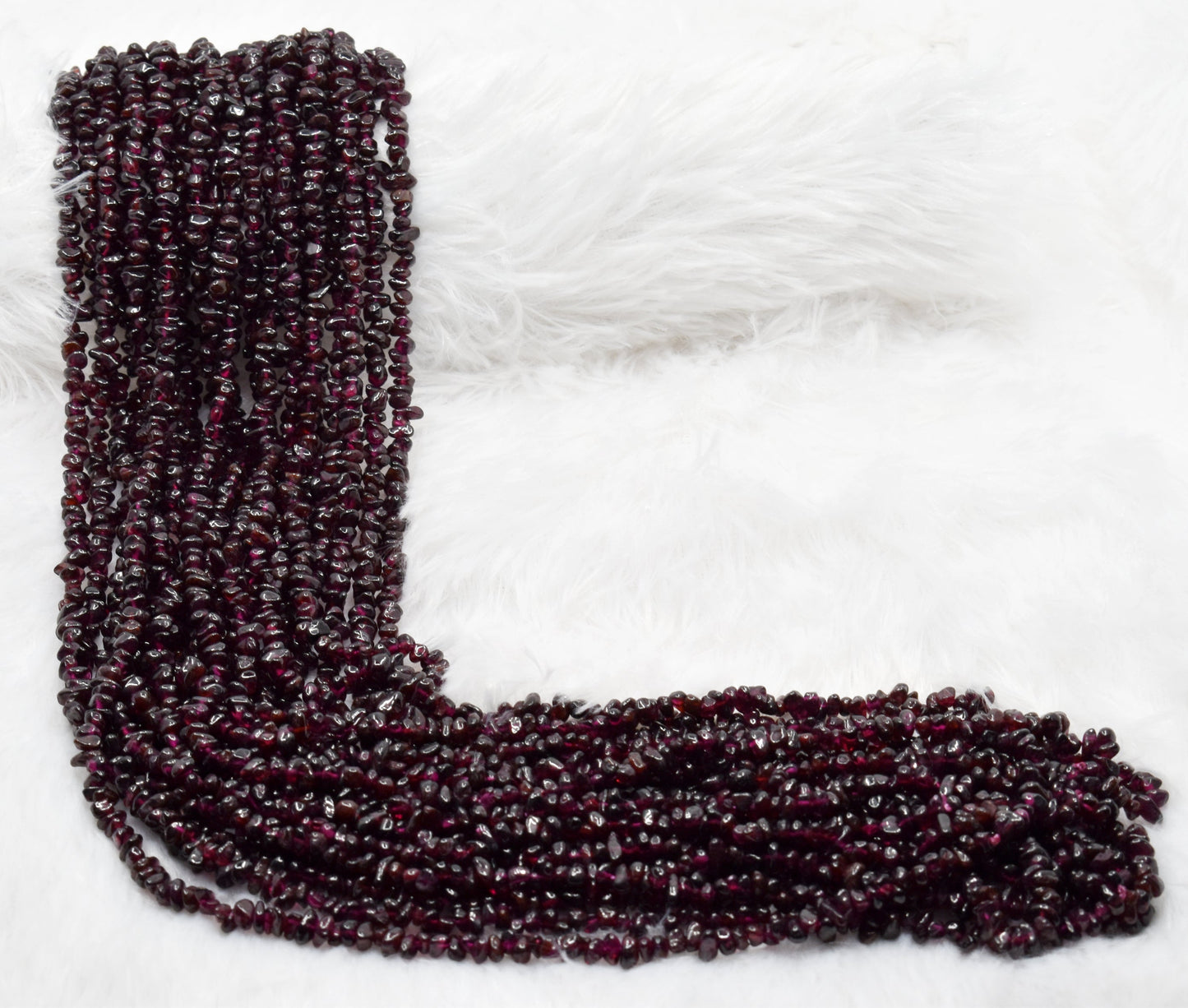 Uncut Garnet Crystal Chip Beads