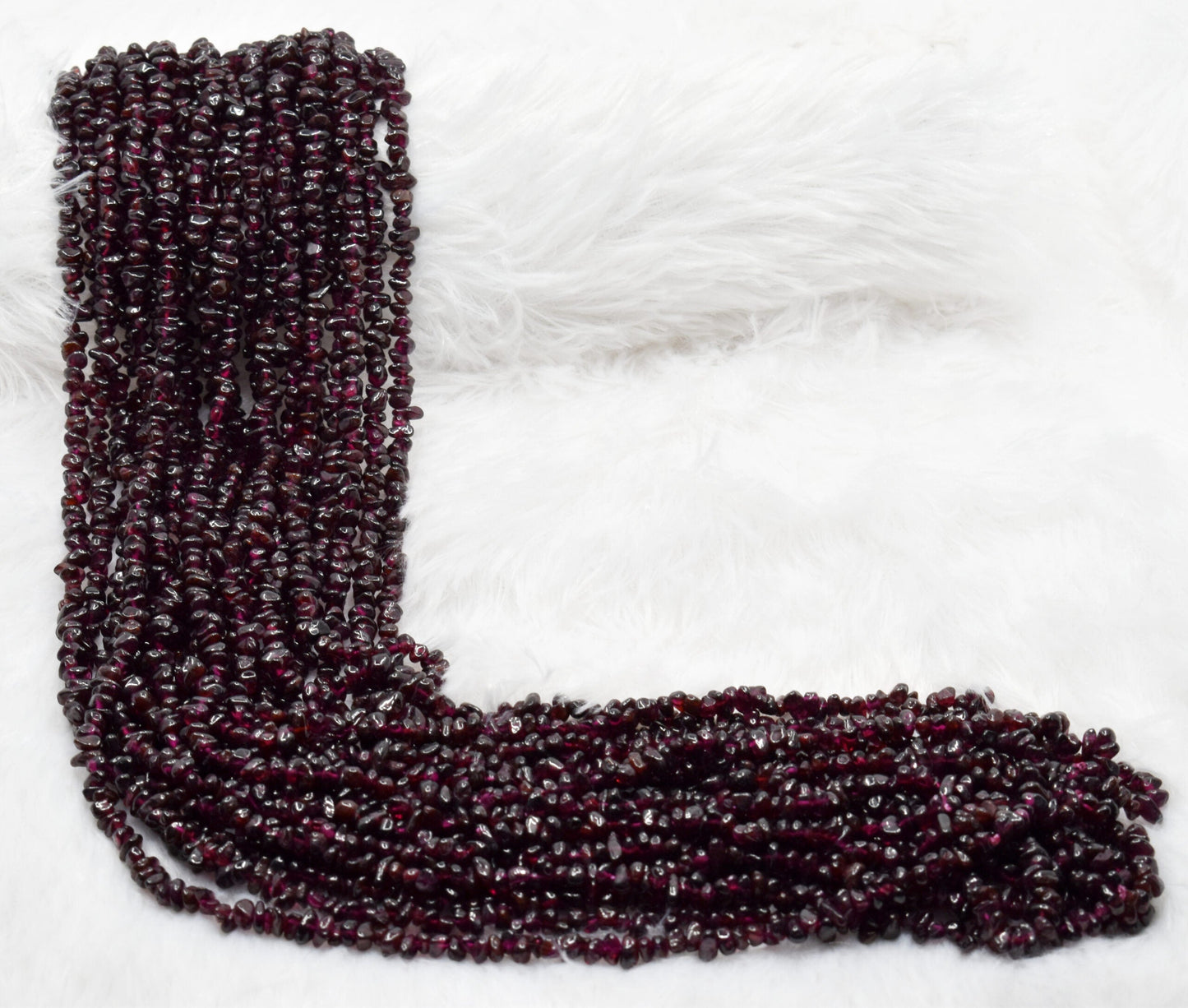 Uncut Garnet AAA Grade Crystal Chip Beads