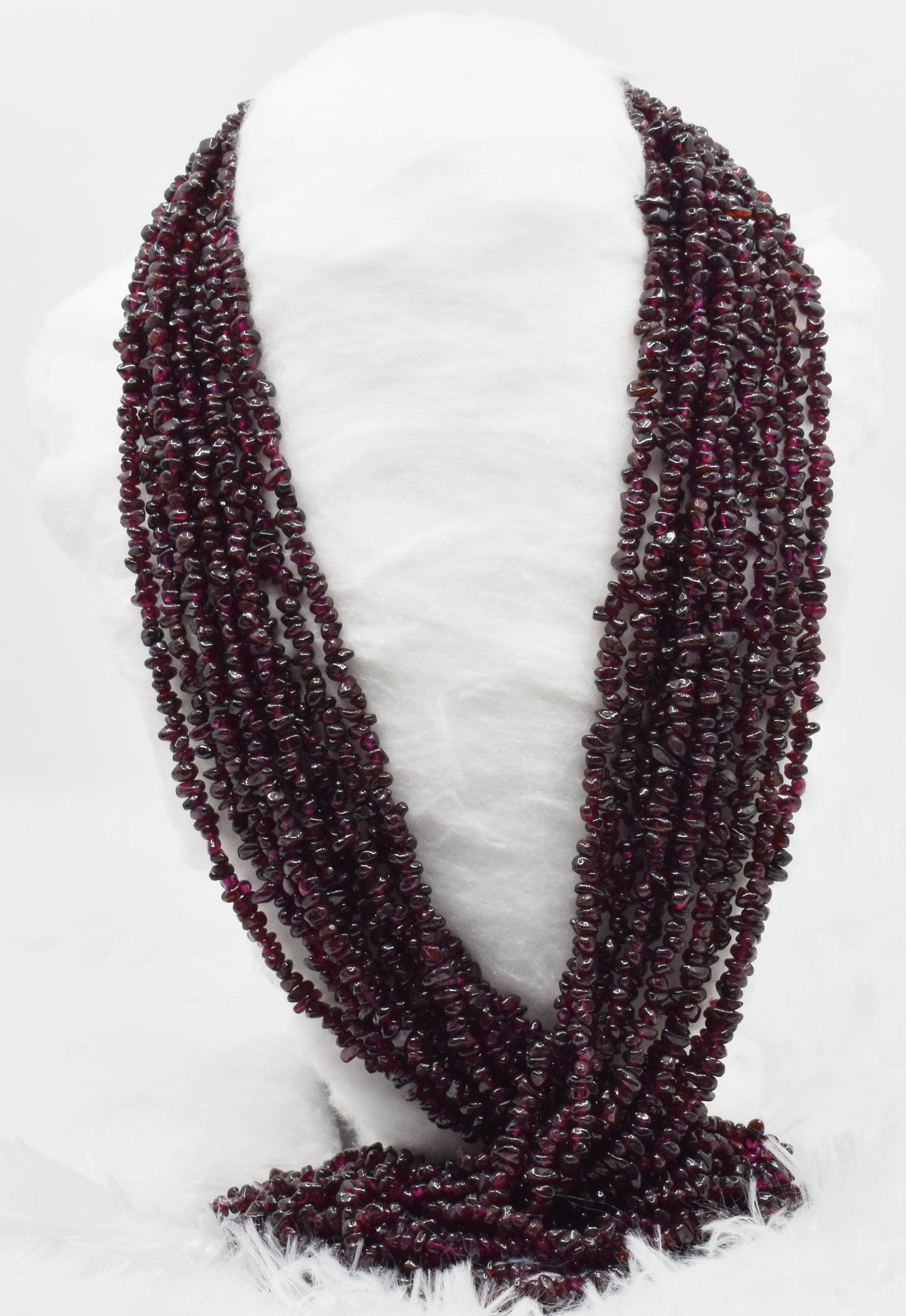Uncut Garnet Crystal Chip Beads