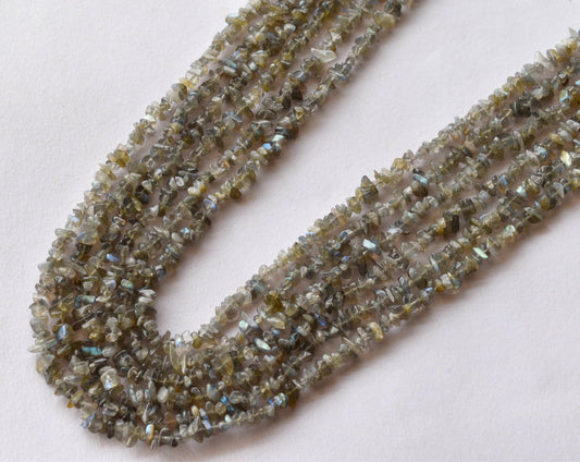 Uncut Labradorite Crystal Chip Beads