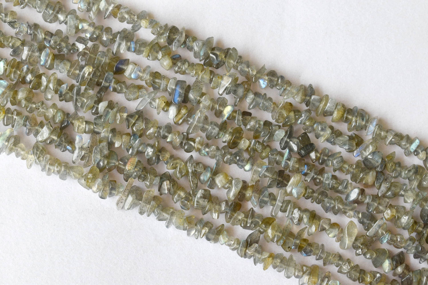 Uncut Labradorite Crystal Chip Beads