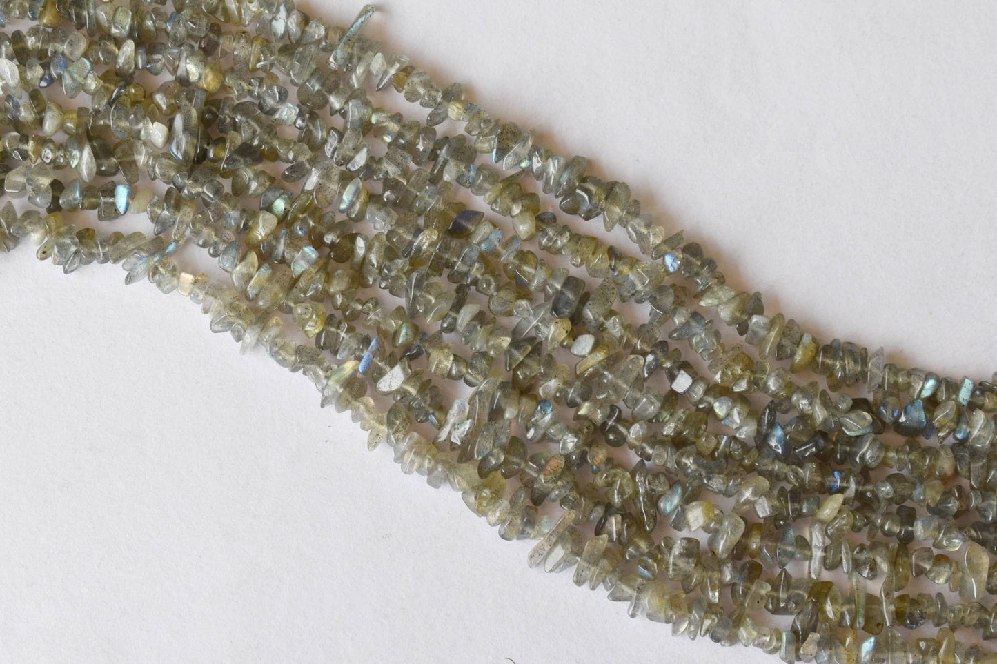 Uncut Labradorite Crystal Chip Beads