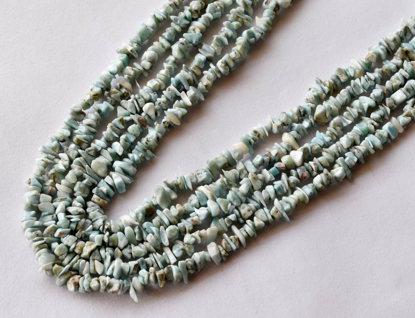 Uncut Larimar Crystal Chip Beads