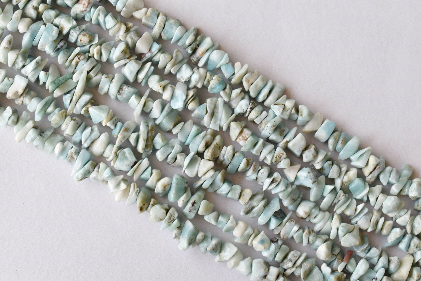 Uncut Larimar Crystal Chip Beads