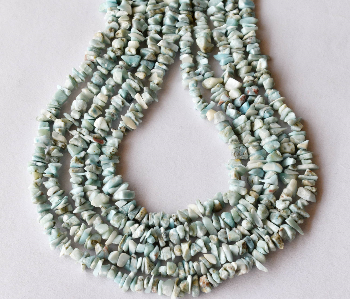 Uncut Larimar Crystal Chip Beads