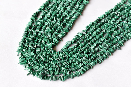 Uncut Malachite Crystal Chip Beads