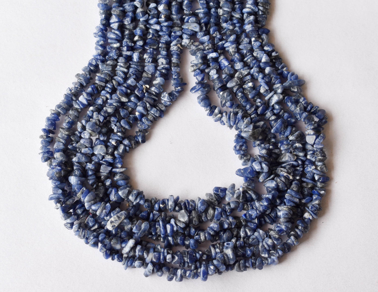 Uncut Sodalite Crystal Chip Beads