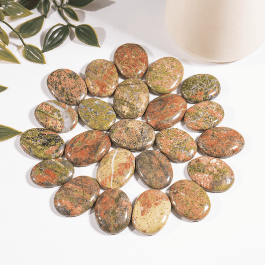 Natural Unakite Flat Stones