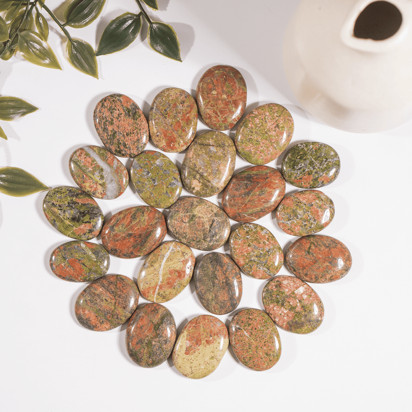 Natural Unakite Flat Stones