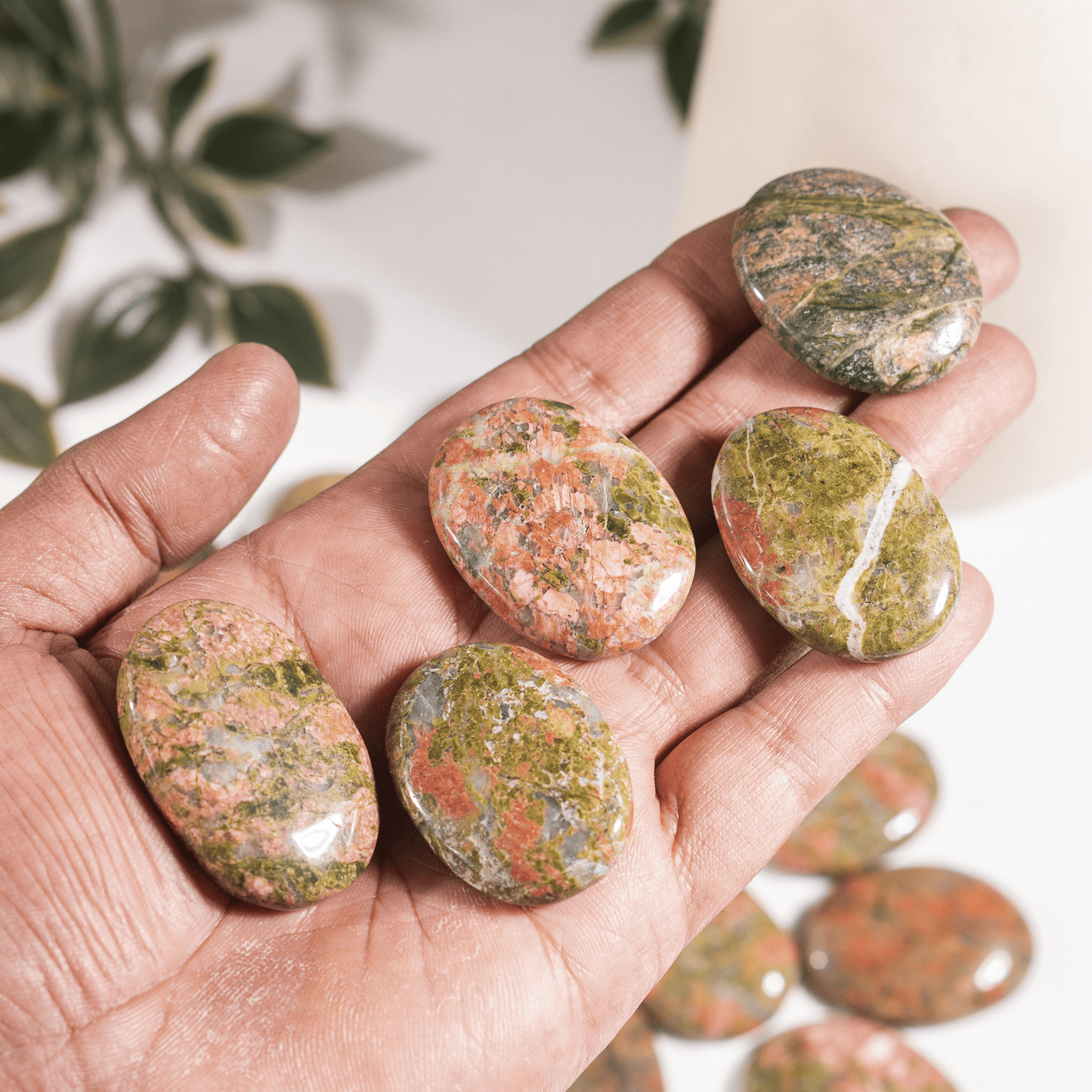 Natural Unakite Flat Stones