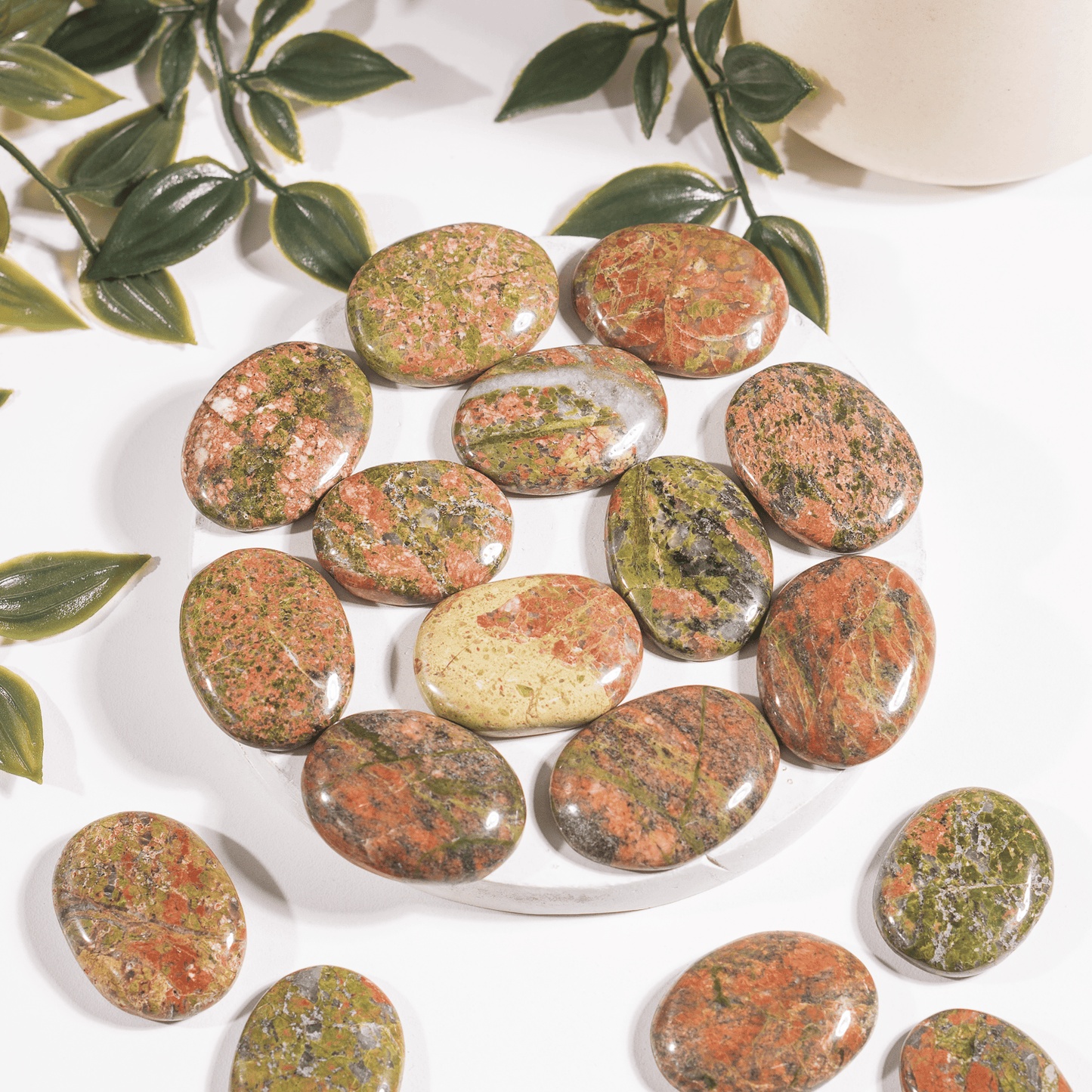 Natural Unakite Flat Stones