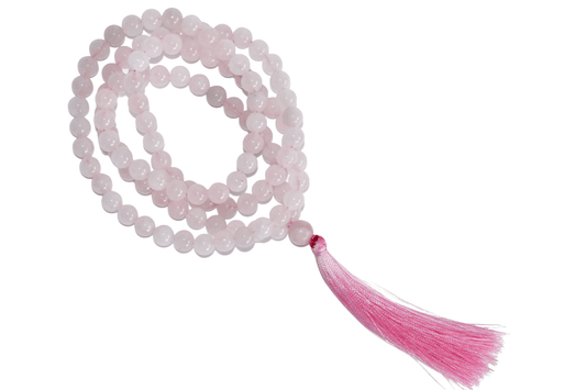 Rose Quartz beads Mala with 108 Beads for Healing and Spiritual Growth, Jap Mala for Nurturing Meditation and Healing