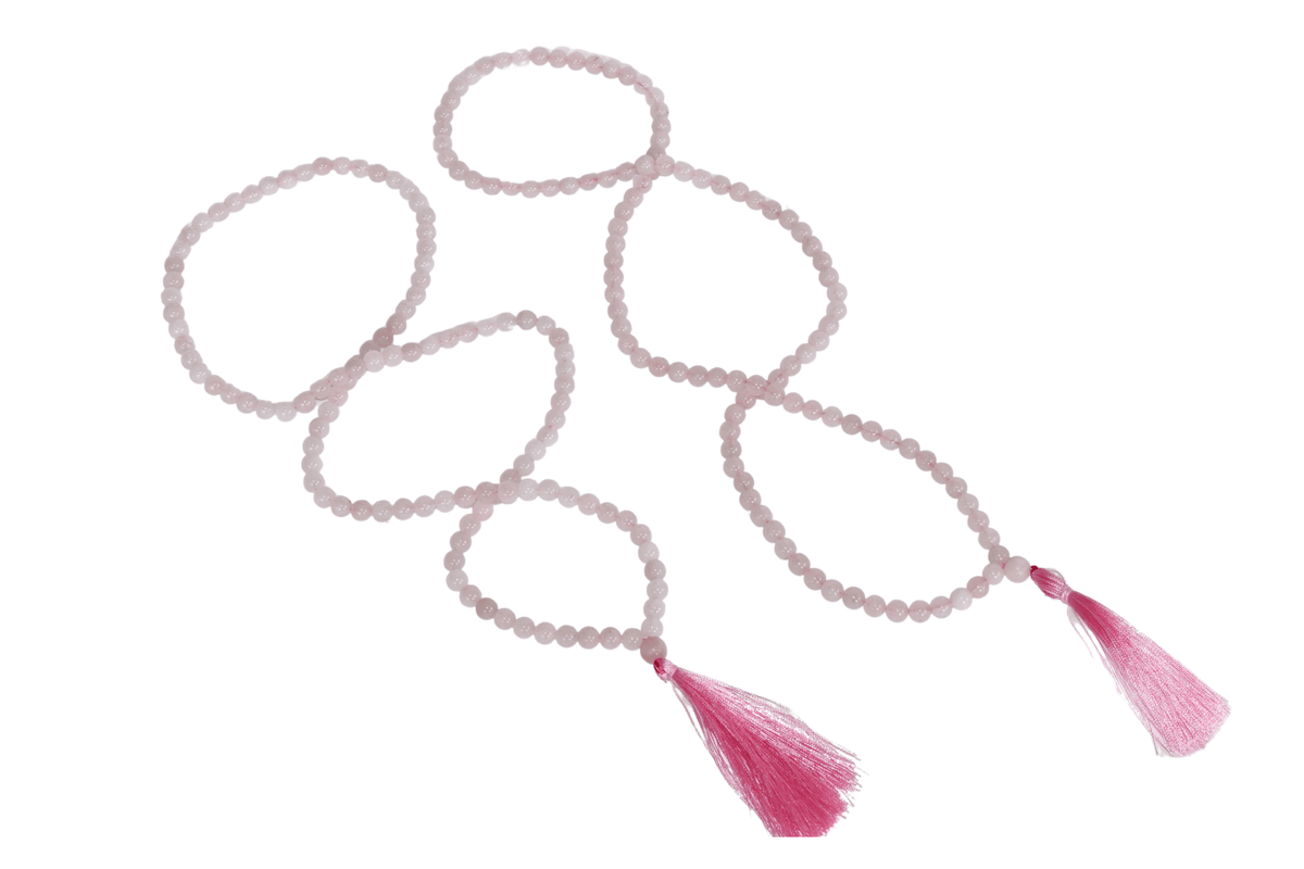 Rose Quartz beads Mala with 108 Beads for Healing and Spiritual Growth, Jap Mala for Nurturing Meditation and Healing