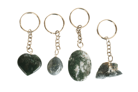 Moss Agate Key Chain.