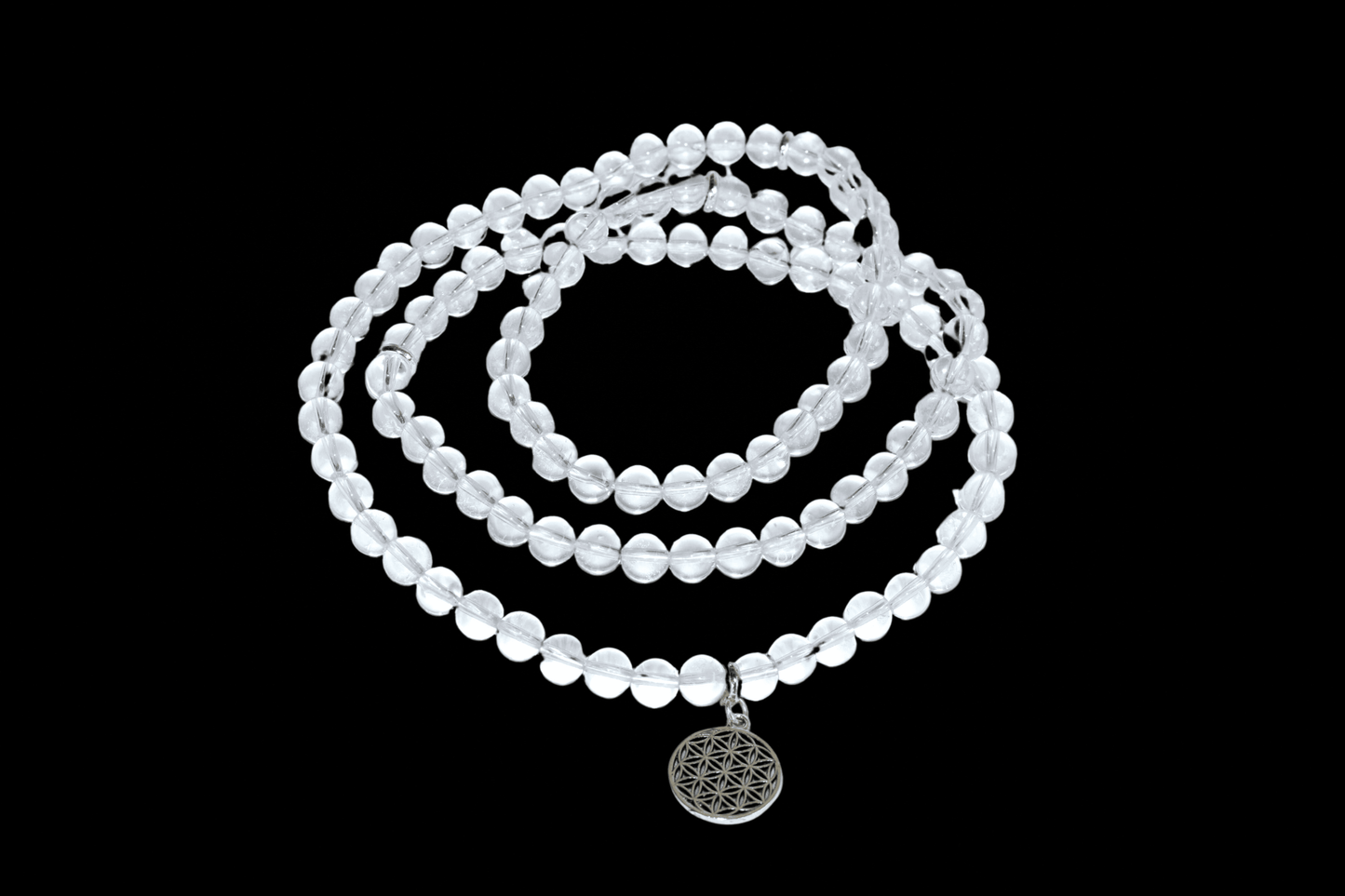 Crystal Quartz Beads Mala Bracelet