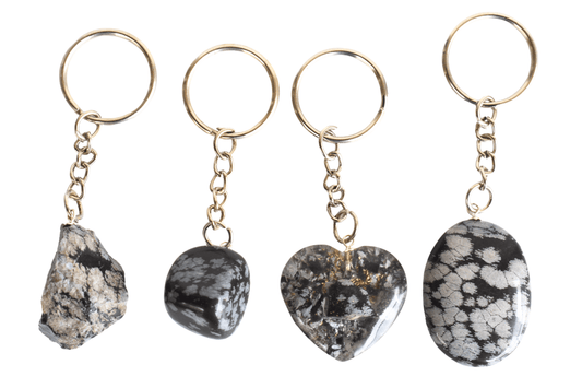 Snowflake Obsidian Key Chain